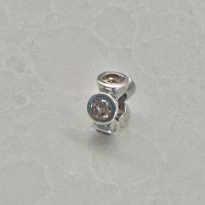 Pandora spacer bead-925 Silver with champagne Cz stones-Excellent Condit…